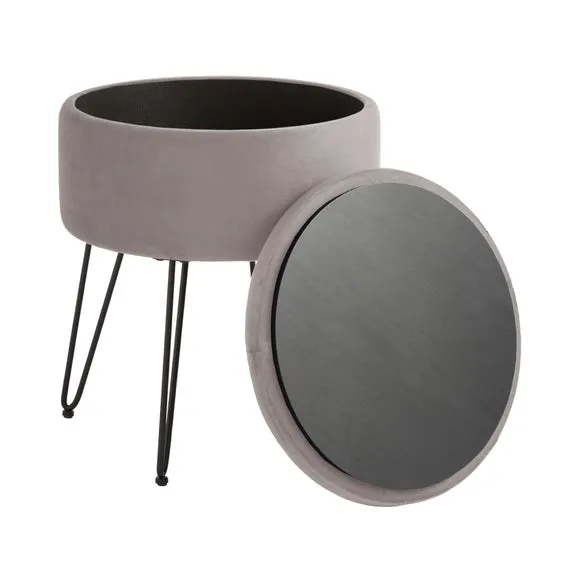 Return - Avery Velvet Storage Footstool 6