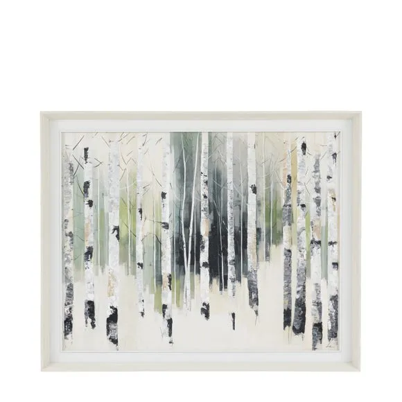 Cedar and Sage Through the Tree Trunks Abstract Framed Canvas 4