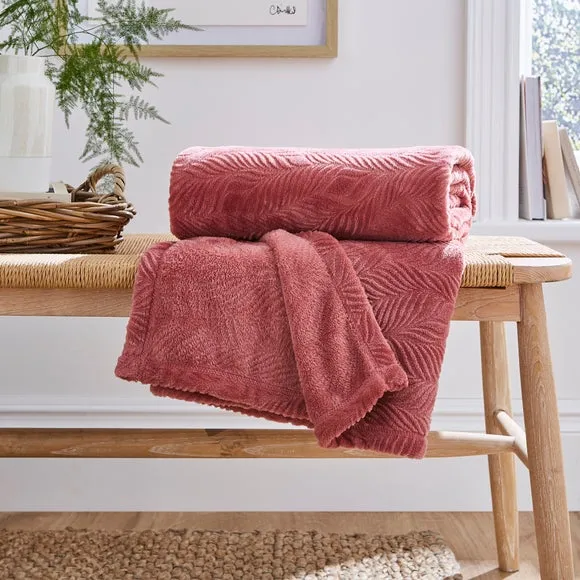 Leila Leaf Fleece Throw Blanket 1