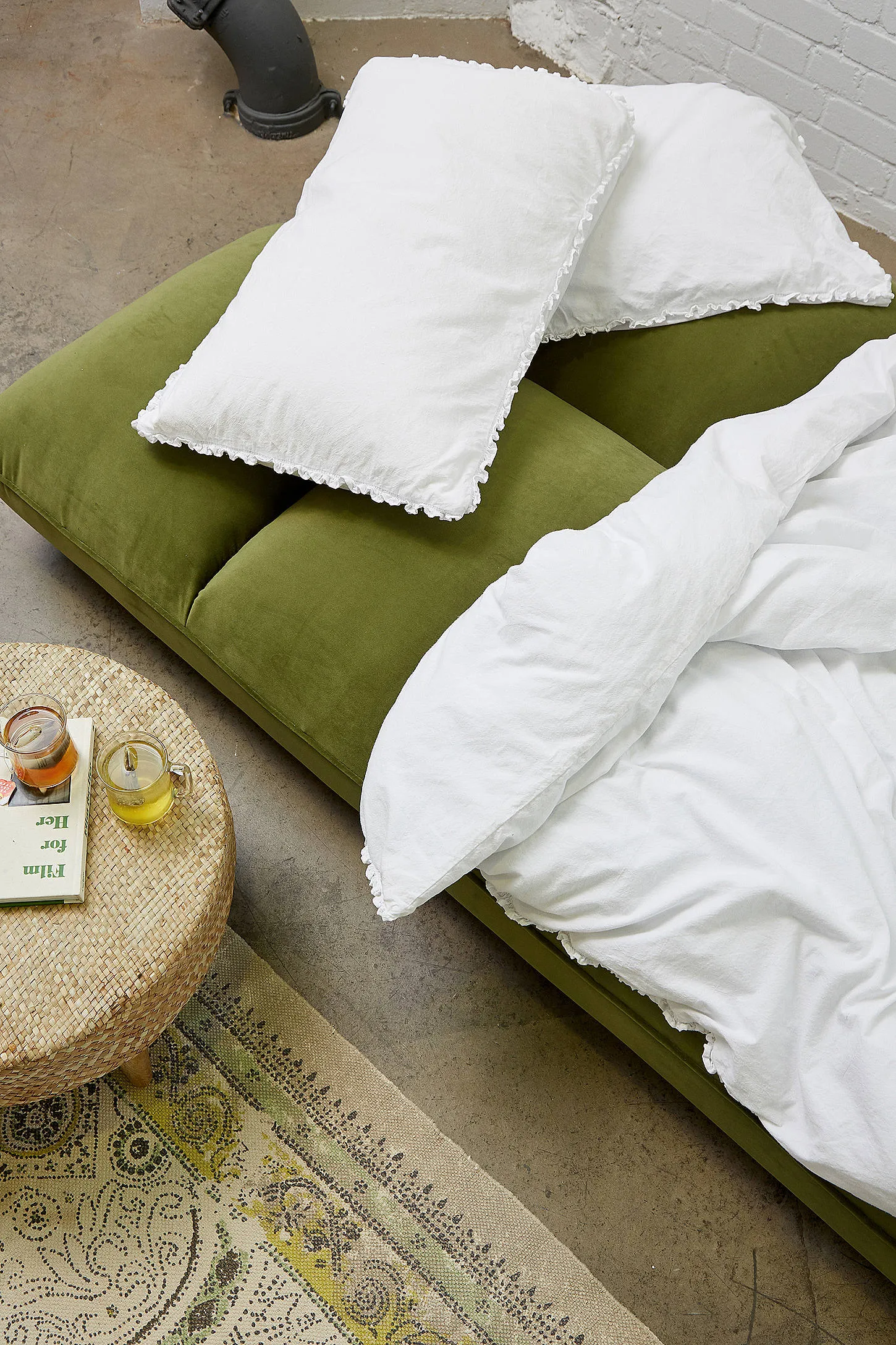 Theo Green Velvet XL Sofa Bed - Green 206cm x 100cm x 74cm 2