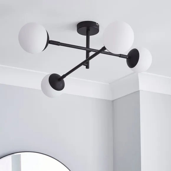 Elements Tela 4 Light Semi Flush Bathroom Ceiling Light 2