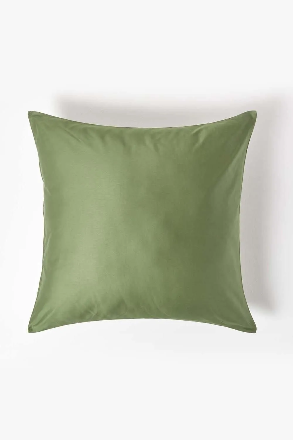 Homescapes Sateen Cotton Continental Pillowcase 400 TC, 80 x 80 cm in Green