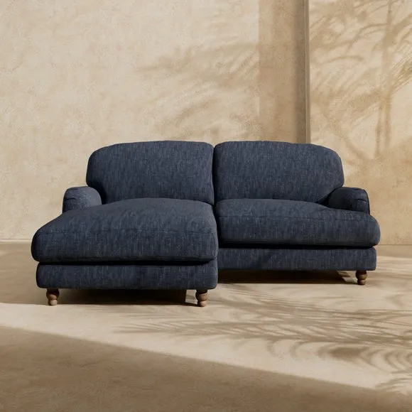Arthur Linen Chenille Corner Chaise Sofa 1