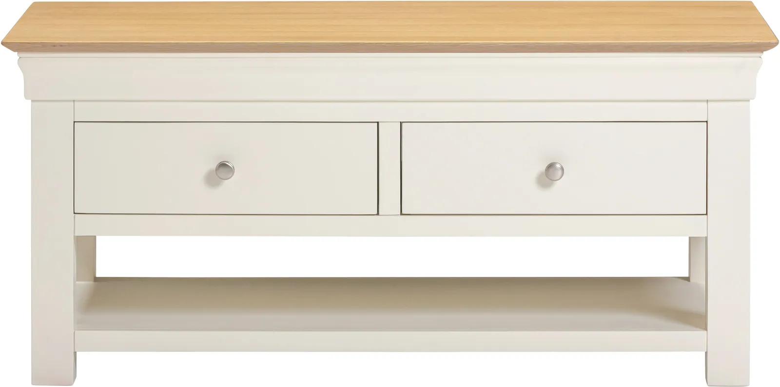 Seconique Bordeaux 2 Drawer Coffee Table (Fully Assembled) in Ivory 4