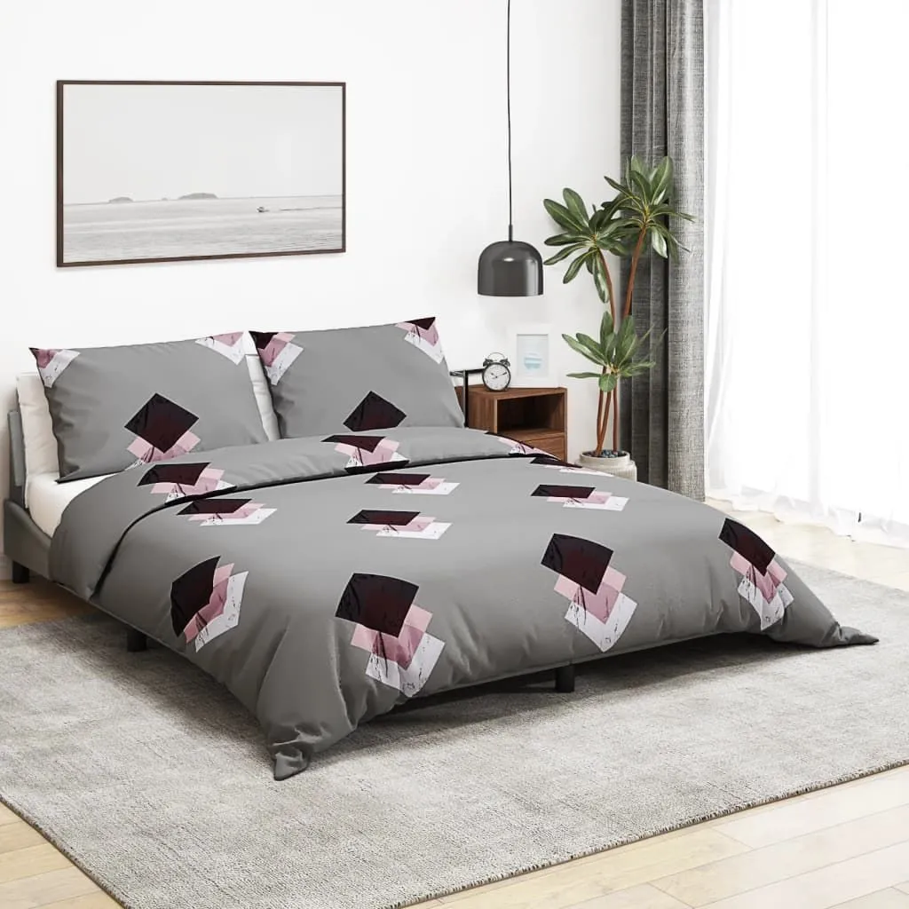 Berkfield Home Duvet Cover Set Grey 135x200 cm Cotton