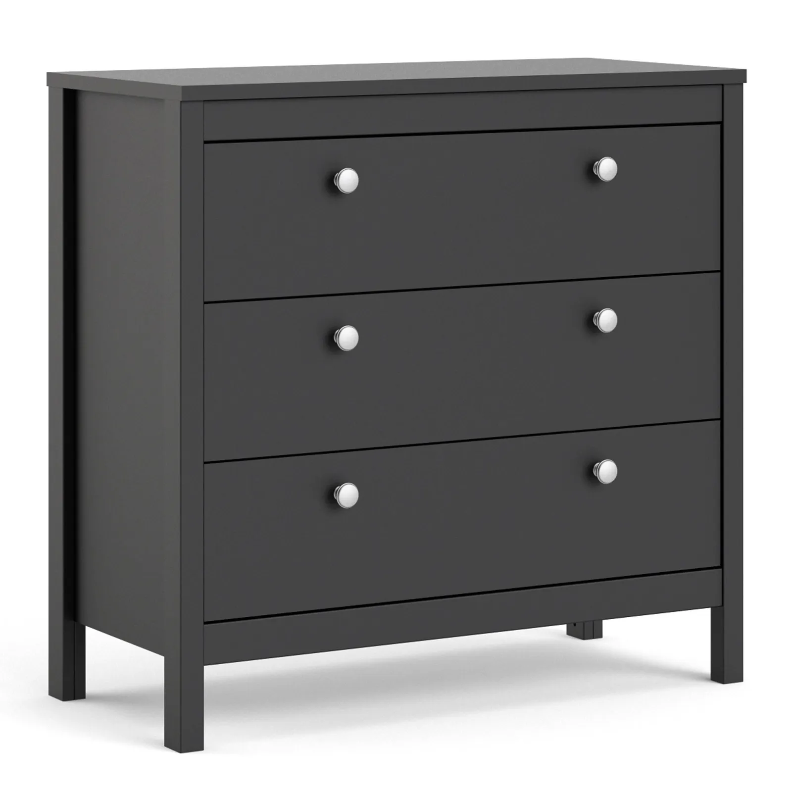 Furniture To Go Madrid Chest 3 Drawers in Black