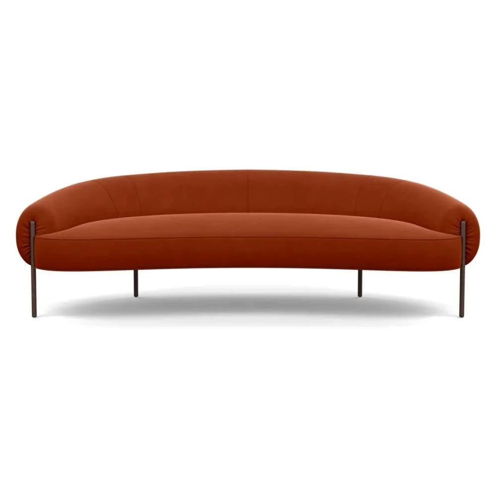 Heal's Isola 3 Seater Sofa Nobilis Velvet Rust Bronze Feet 1