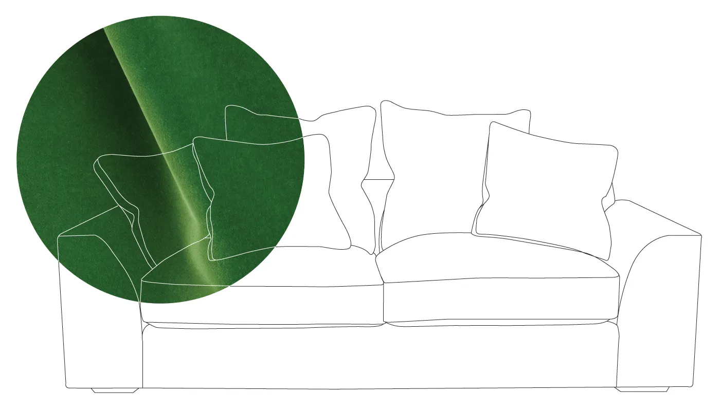 Heal's Cumulus 4 Seater Sofa Varese Velvet Emerald Black Feet