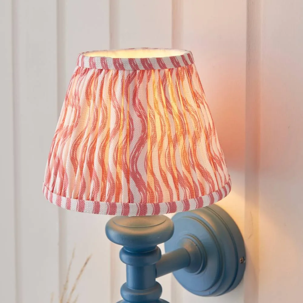 Netlighting Carnaby Blue Wall Light Pink Fabric Ripple Shade 20cm B22 3