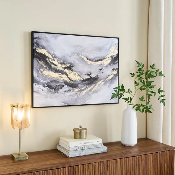 Luxe Gold Foil Abstract Framed Canvas