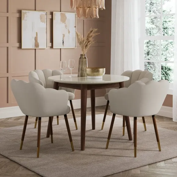 Vivian Dining Chair, Fabric with Dark Stain Legs 2