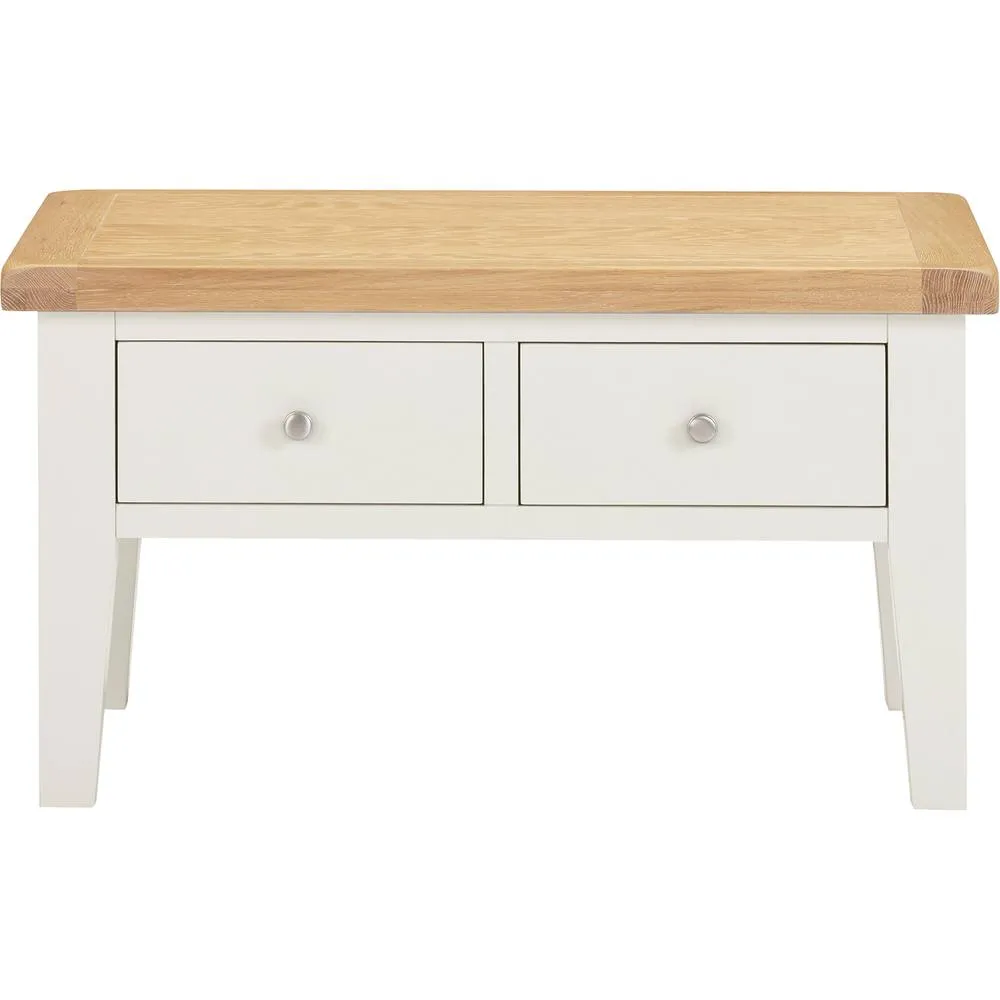 Seconique Windsor 2 Drawer Coffee Table (Fully Assembled) in Ivory 3