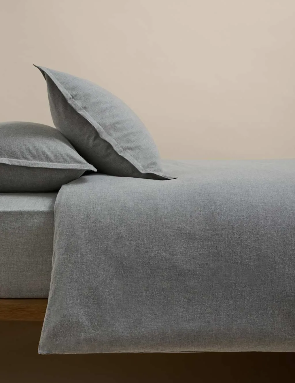 M&S Brushed Cotton Marl Bedding Set Grey Marl