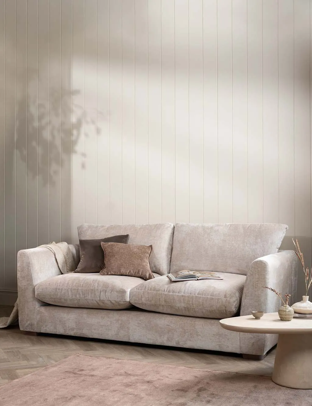 BARKER AND STONEHOUSE Palmer Textured Chenille 2 Seater Sofa Neutral