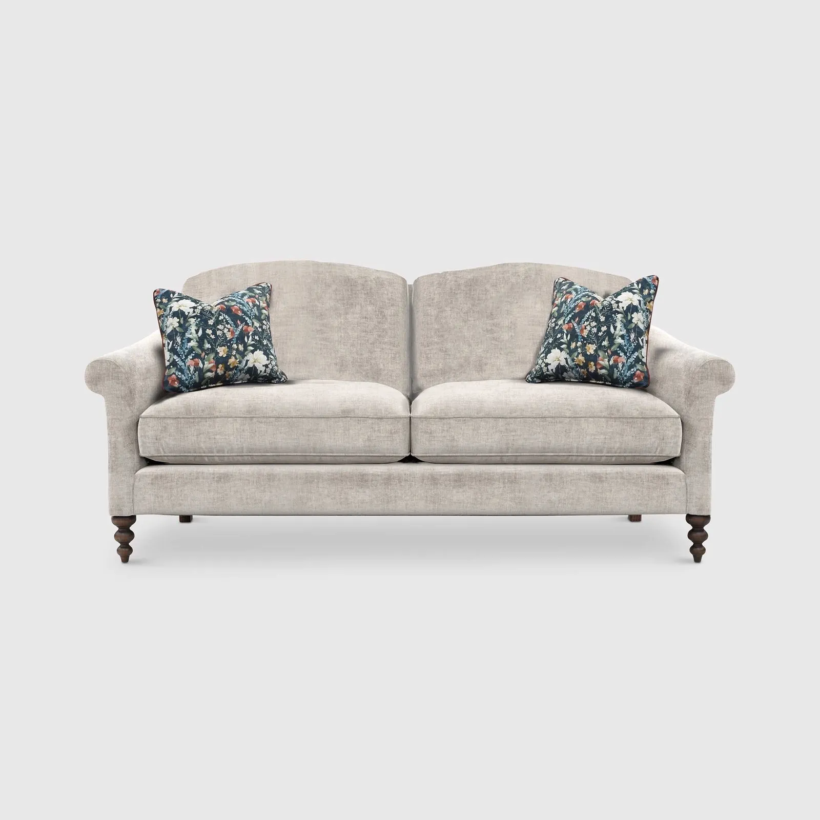 English Heritage Clover 26 Small Sofa With Pre Set Scatters, Grey | Barker & Stonehouse 1