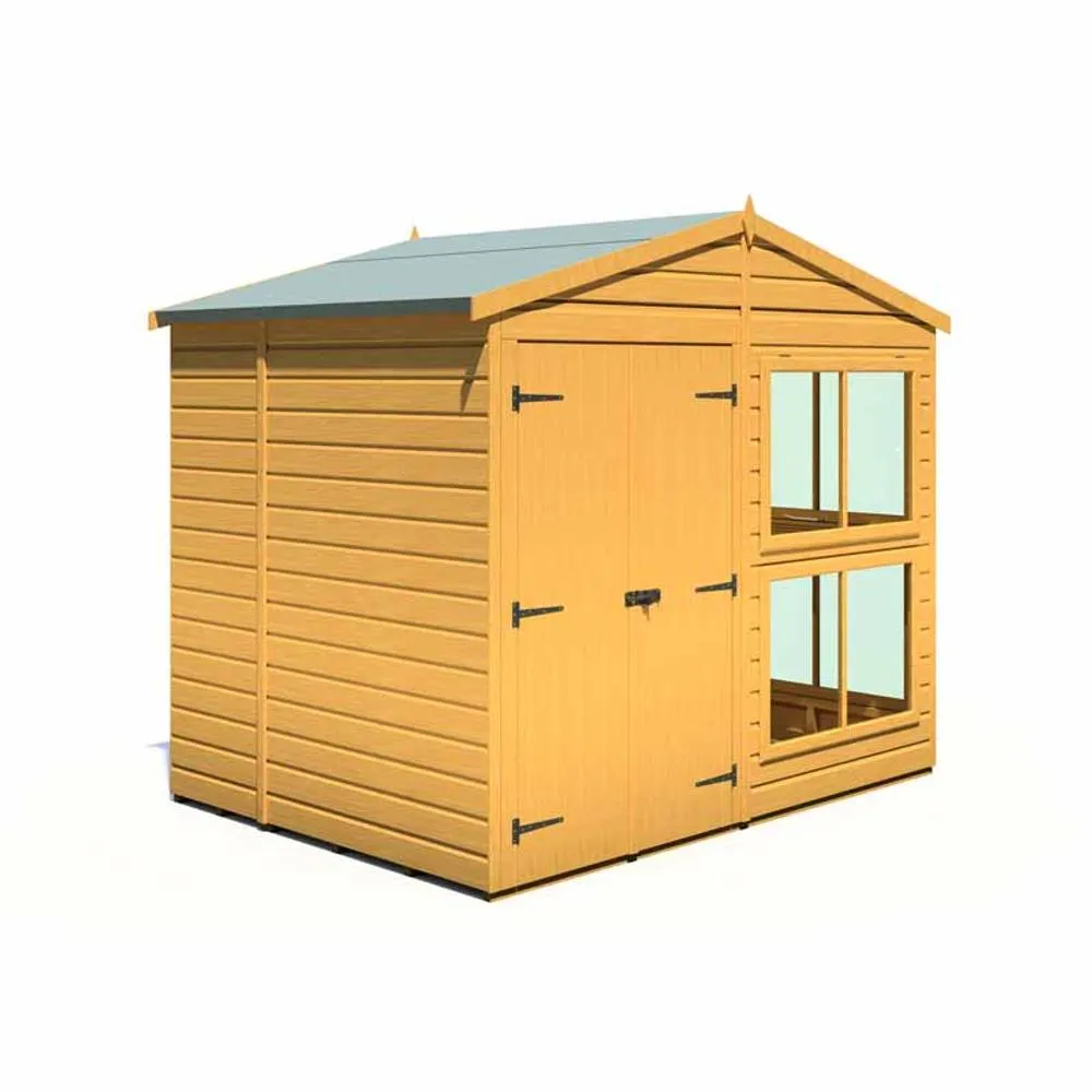 Shires Sun Hut 8 x 6 Feet Potting Shed - L179 x W244.8 x H222.5 cm in Brown 4