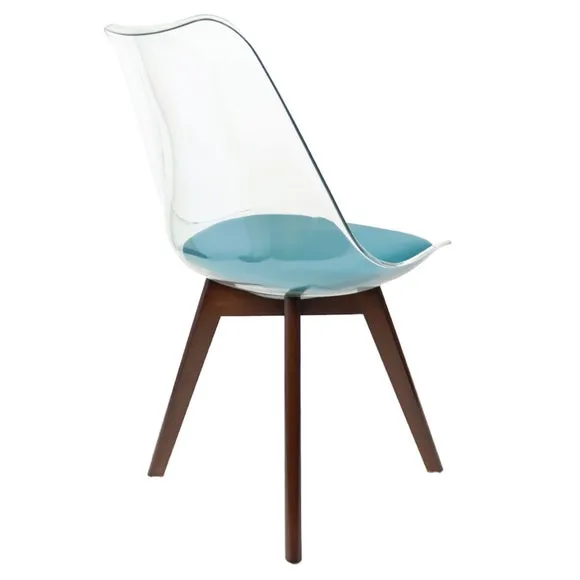 Fusion Living Soho Clear Plastic Dining Chair with Squared Legs 5
