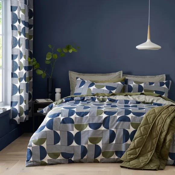Bromley Modern Geo Eyelet Curtains 4