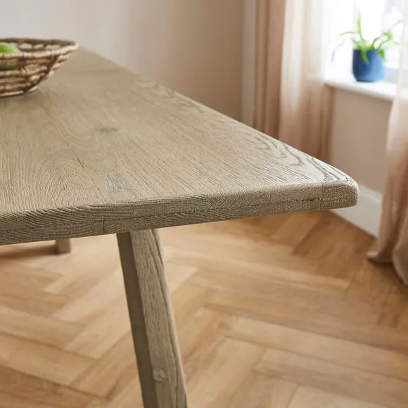Enola 6-8 Seater Rectangular Extending Dining Table, Rustic Oak 6
