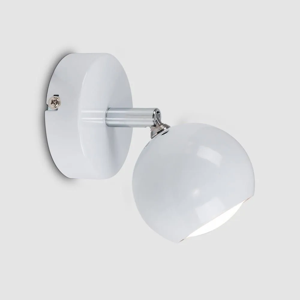 ValueLights Retro Eyeball Spotlight Pair of White Indoor Wall Spotlight 3