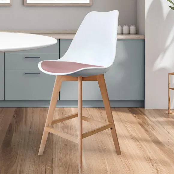 Fusion Living Soho White Plastic Bar Stool