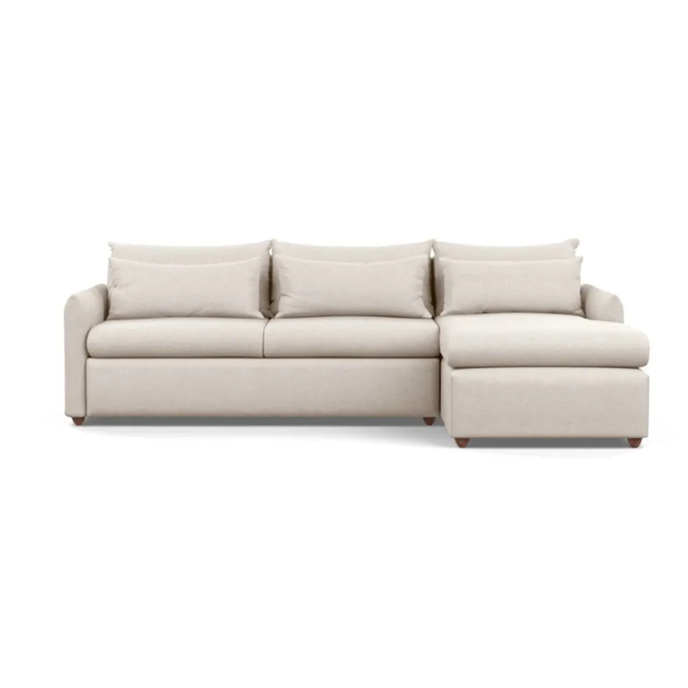Heal's Pillow Large Right Hand Corner Chaise Texture Limestone Chestnut Stain