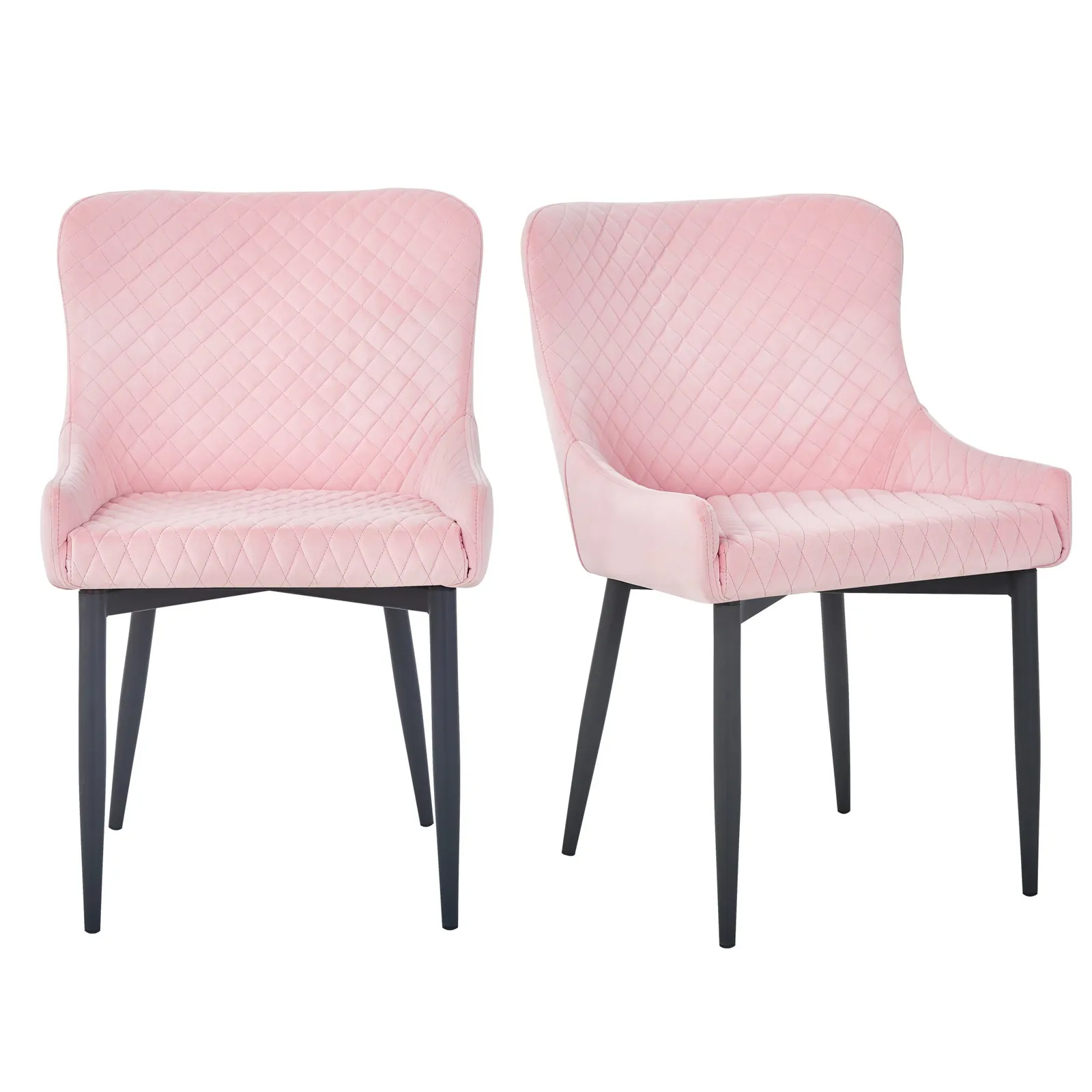 Montreal Set of 2 Dining Chairs Blush Velvet Blush