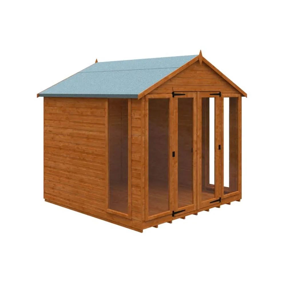 Buttercup Farm 8x8 Contemporary Summerhouse 12mm Shed - L235 x W235 x H243.7 cm in Burnt Orange