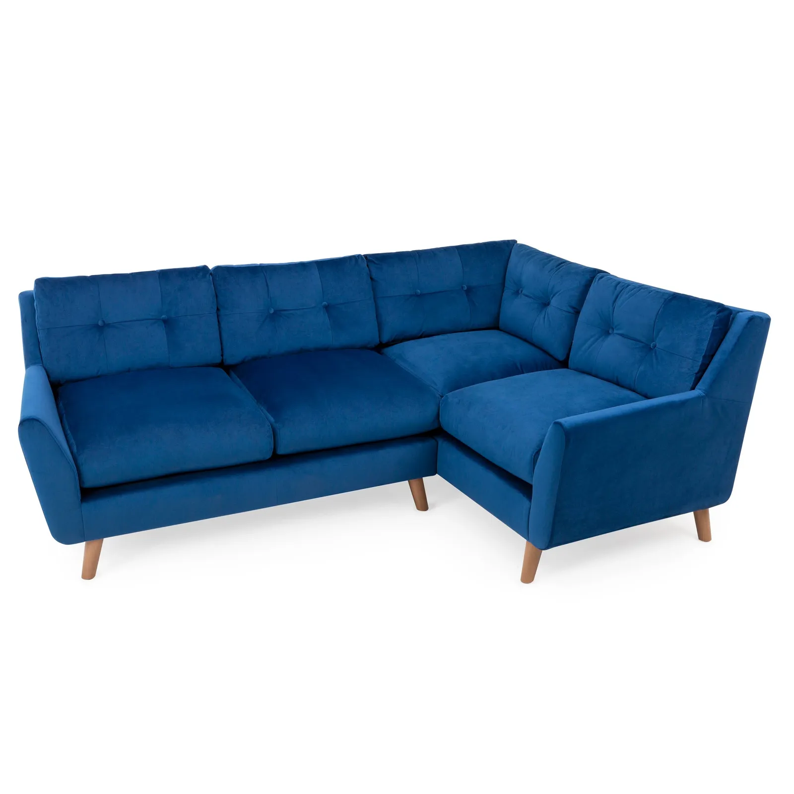 Halston Velvet Corner Sofa Blue