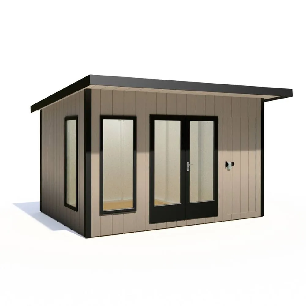 Shires Cali 12x8 ft Pent & Storage Garden Office - L334xW402xH246.1 cm in Light Brown 5