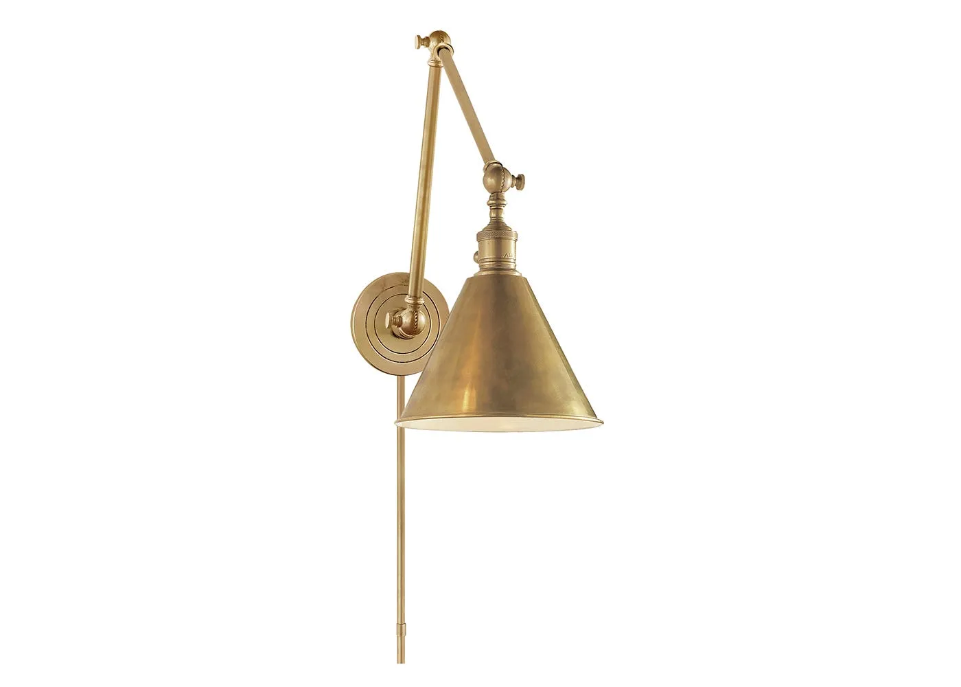Visual Comfort Boston Functional Double Arm Library Wall Light Antique Brass 1