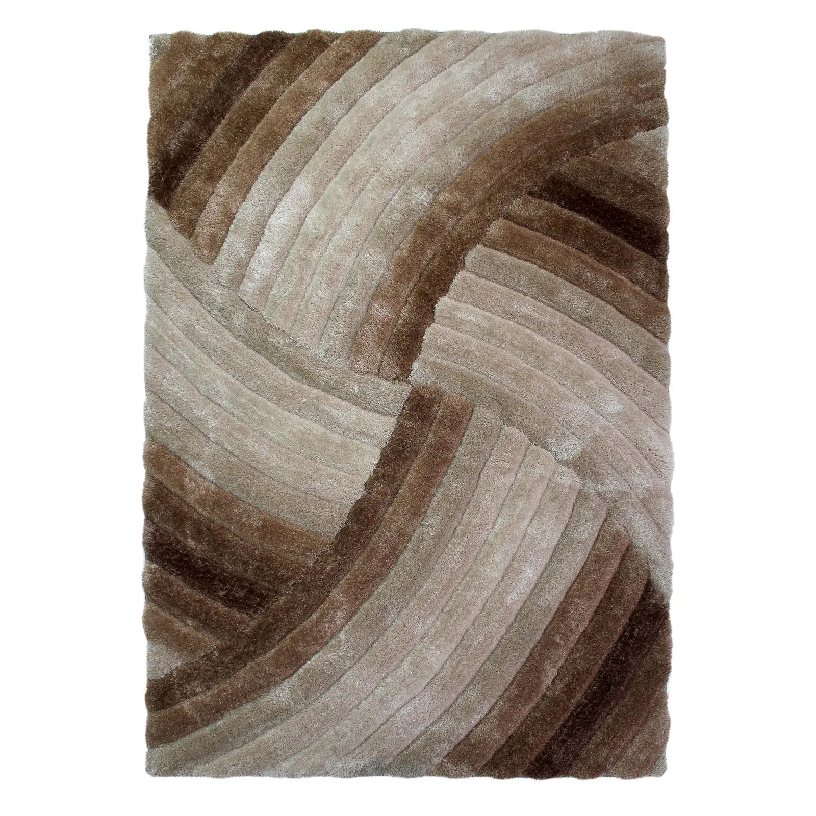 Verge Furrow Rug Beige and  Brown