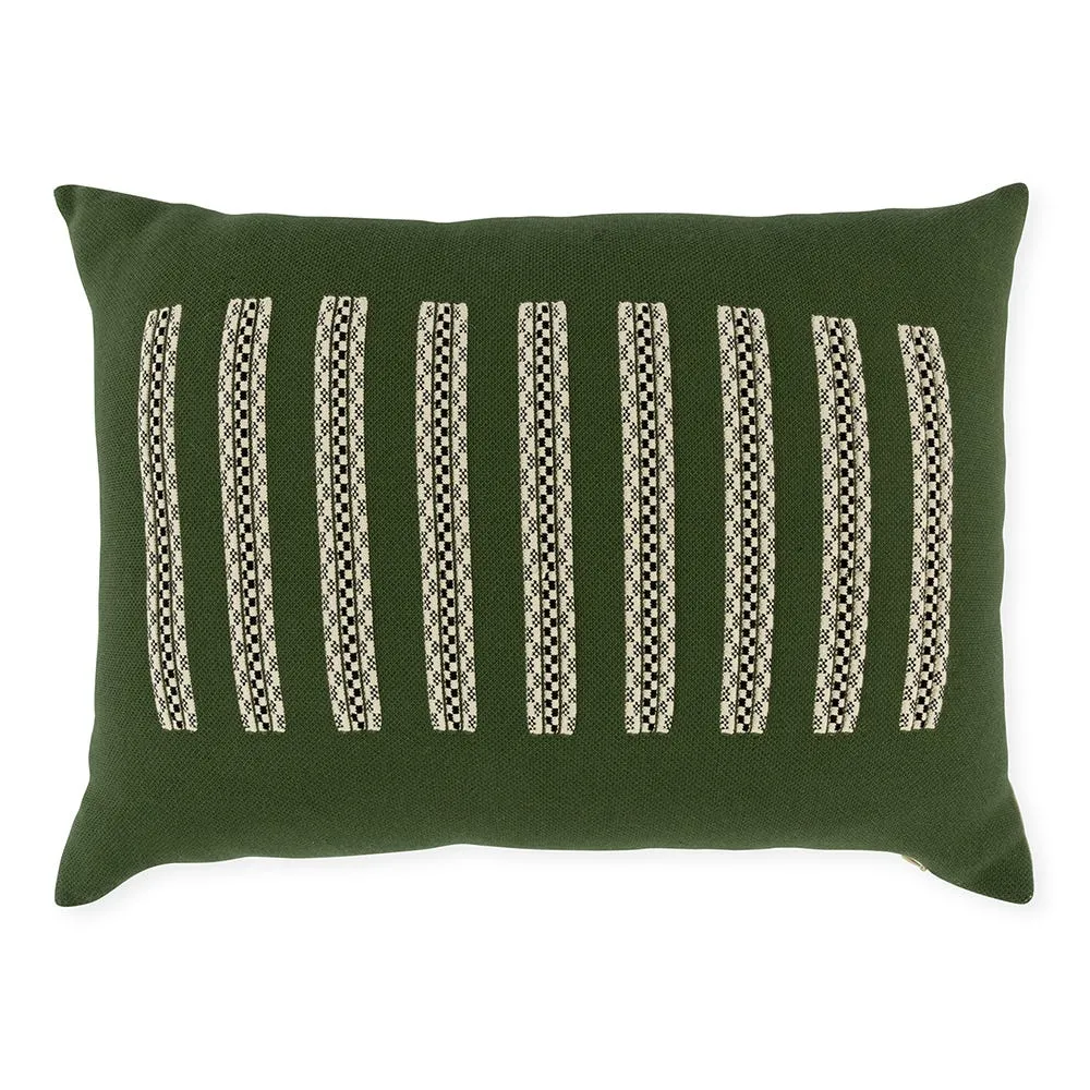 Ambar Exclusive Embossed Cord Rectangle Cushion Forest Green 2