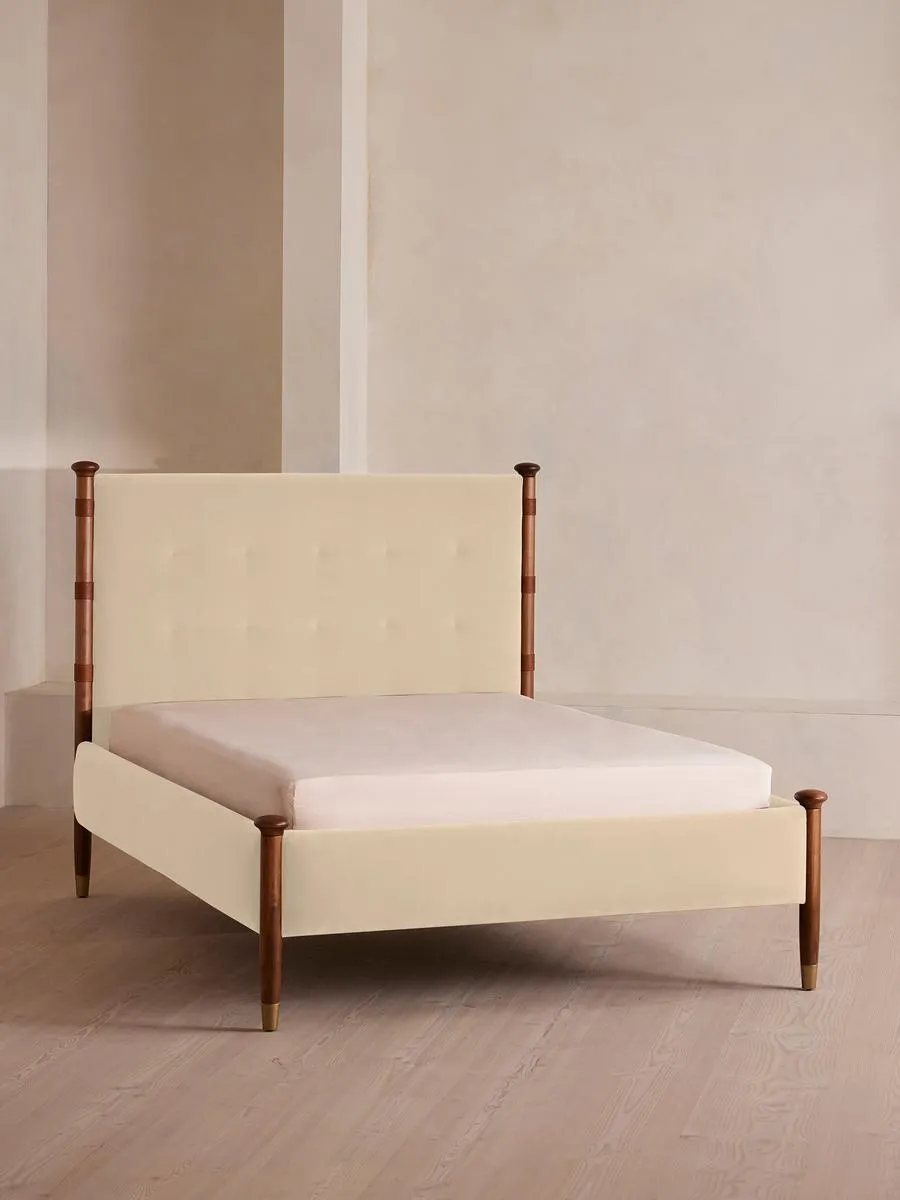 Paolo Bed, Super king, Velvet, Porcelain