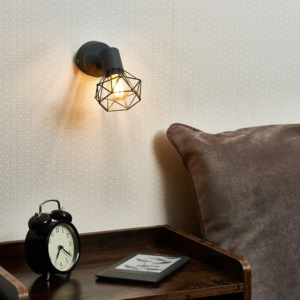 ValueLights Angus Single Grey Indoor Wall Light