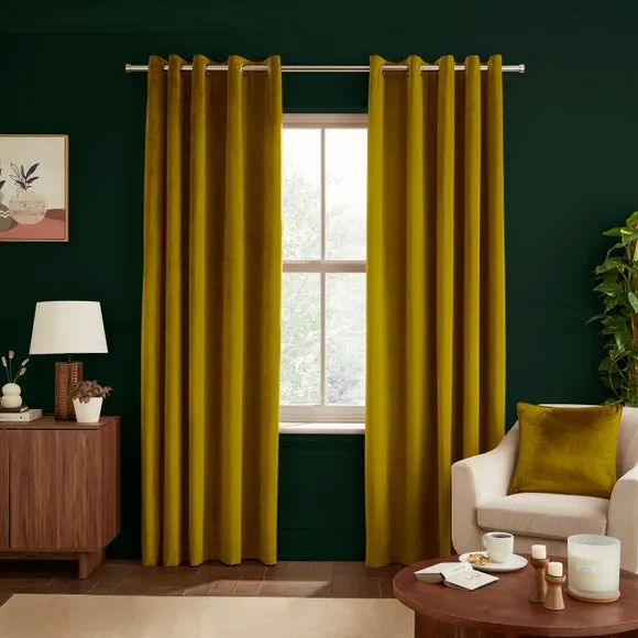 Luxe Velour Eyelet Curtains (Blackout Available) 2