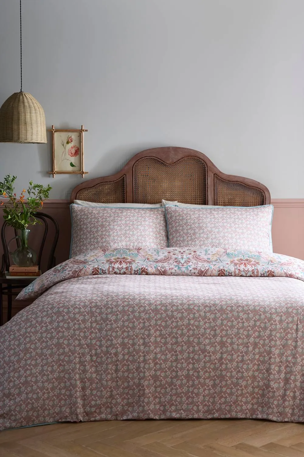 Appletree 'Floral Damask' 100% Cotton Duvet Cover Set 4