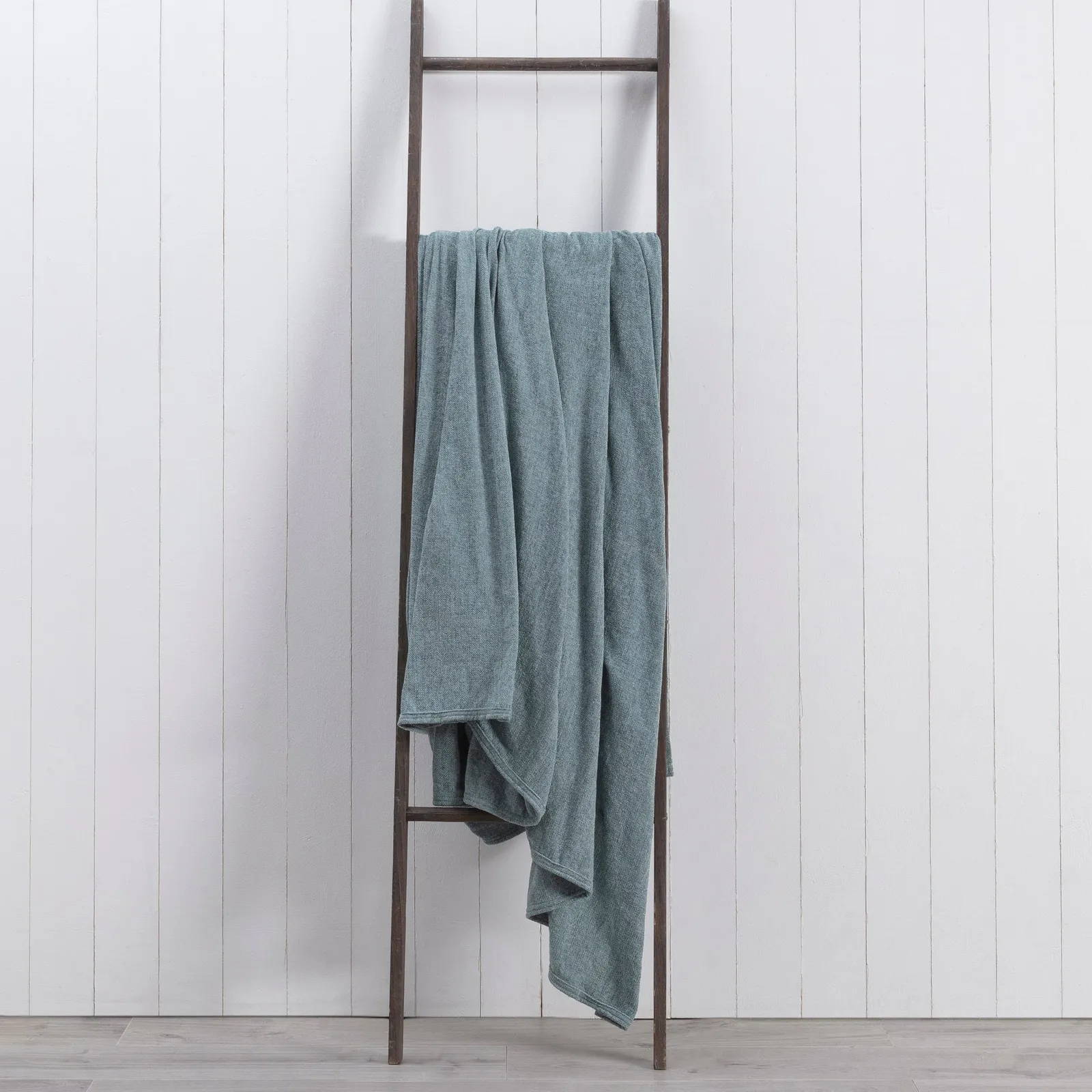 Chenille 230x230cm Throw Blue