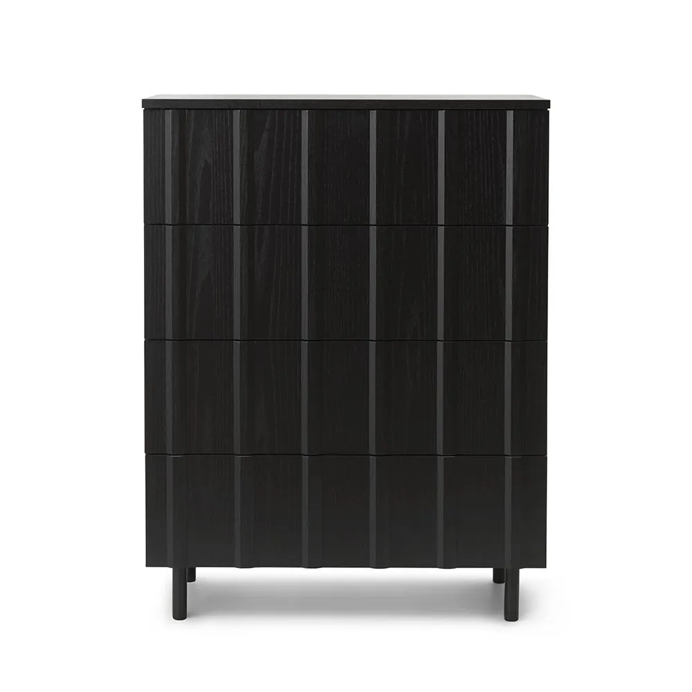 Normann Copenhagen Rib Dresser 4 Drawers Soft Black 2