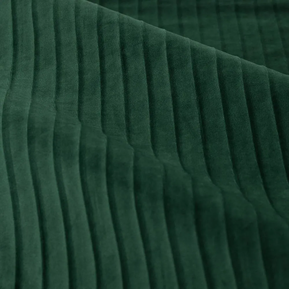 Paoletti Corinthian Velvet Room Darkening Eyelet Curtain Pair in Dark Green 6