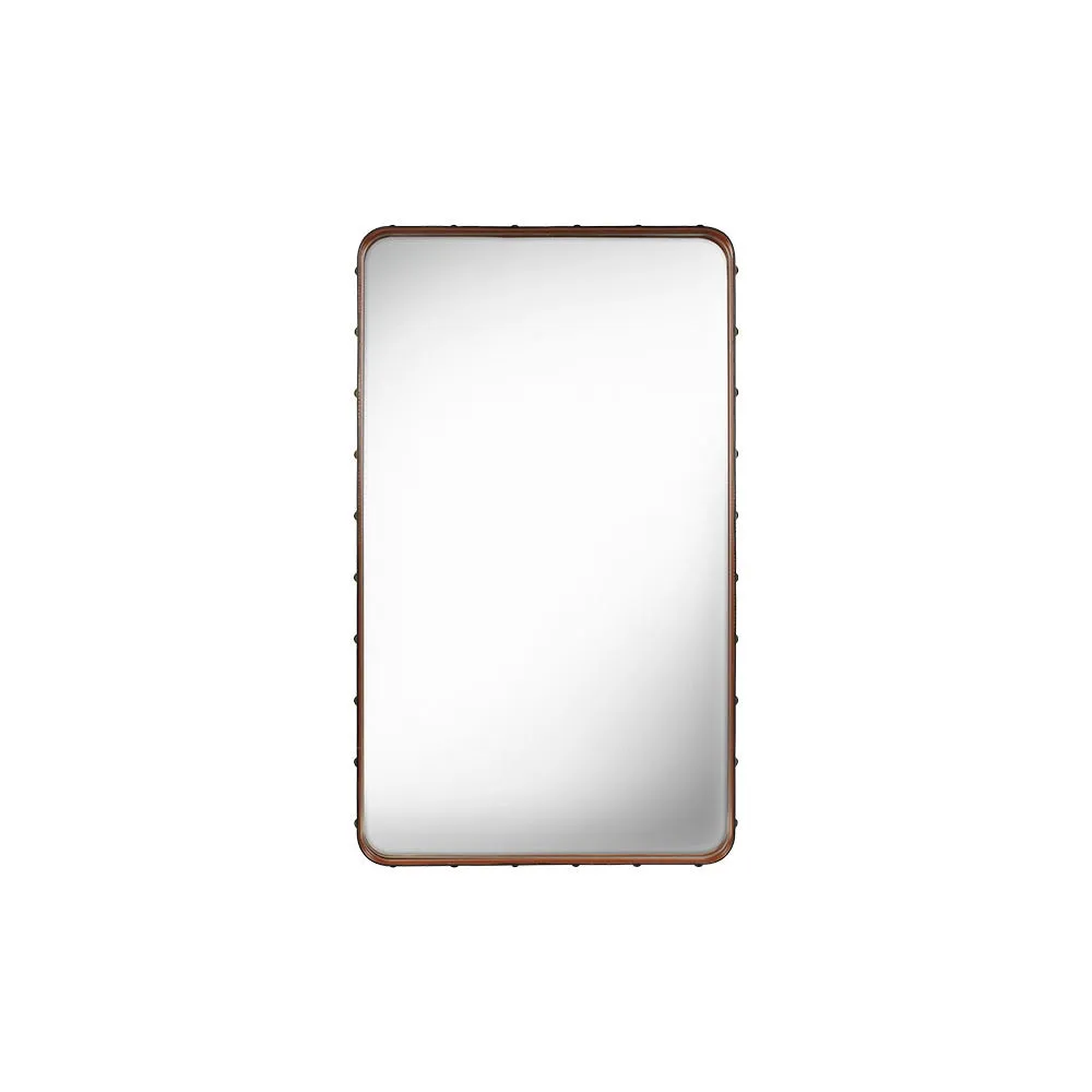 Gubi Adnet Rectangular Wall Mirror 65 x 115cm Tan Leather 2