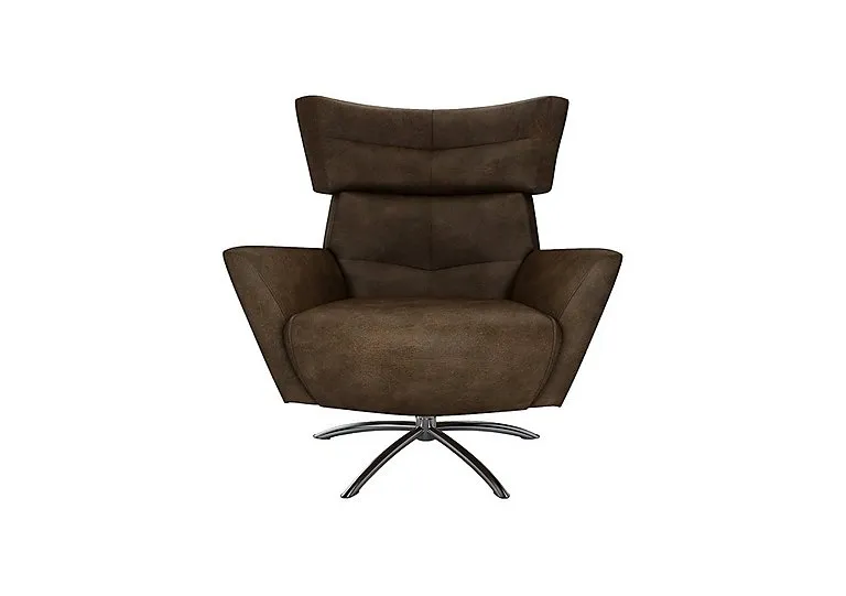 Hermione Jacob NC Leather Armchair - Bourbon with Chrome Feet