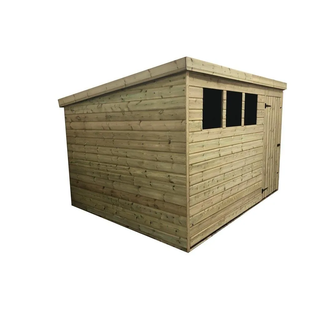 Marlborough 10 x 5 Pressure Treated Pent Garden Shed with Single Door in Natural 5