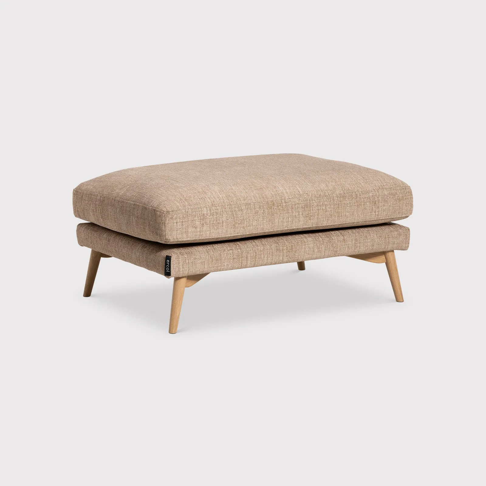 Ercol Forli Large Footstool, Brown Fabric | Barker & Stonehouse