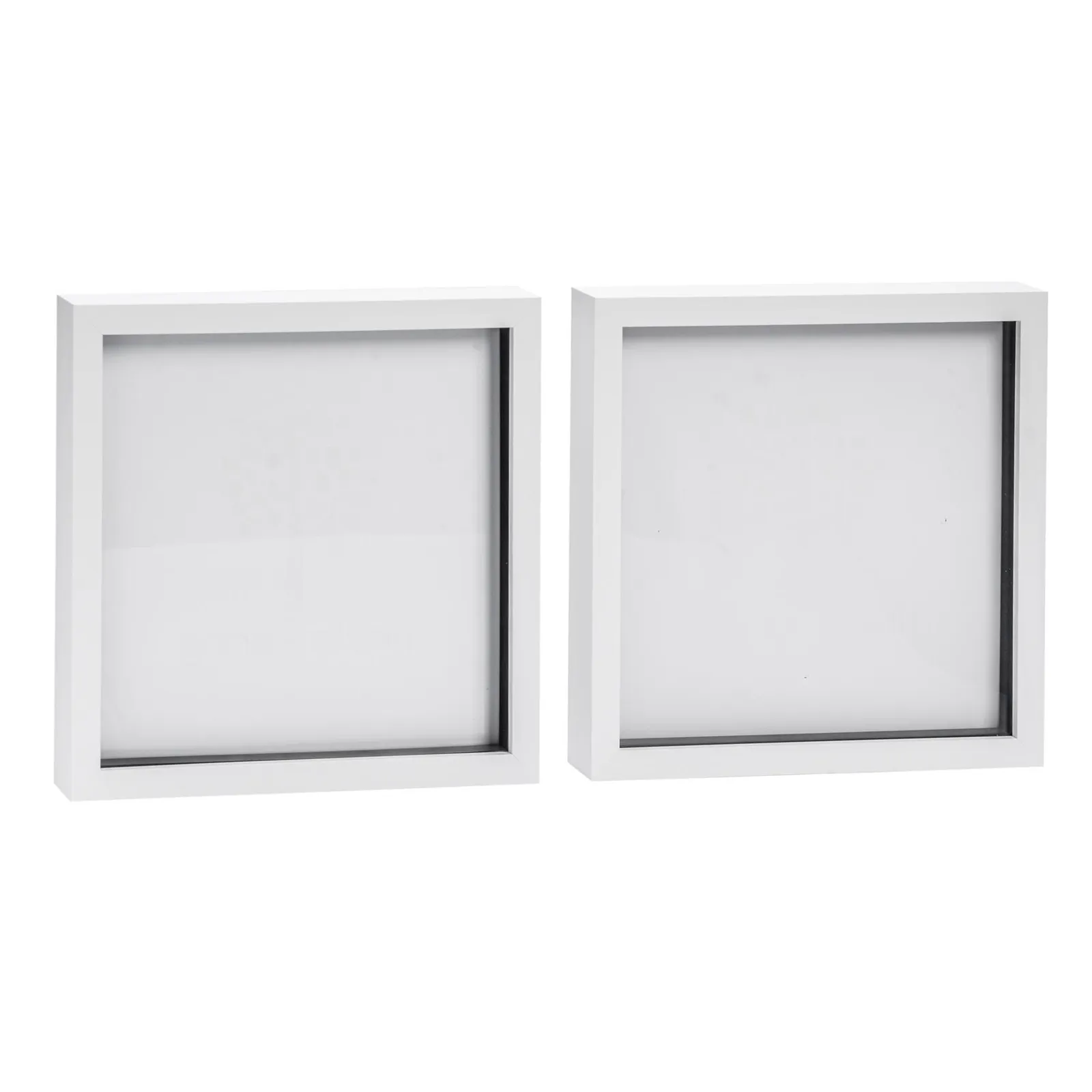 Nicola Spring 3D Box Photo Frames - 10 x 10" - Pack of 2 in White 1