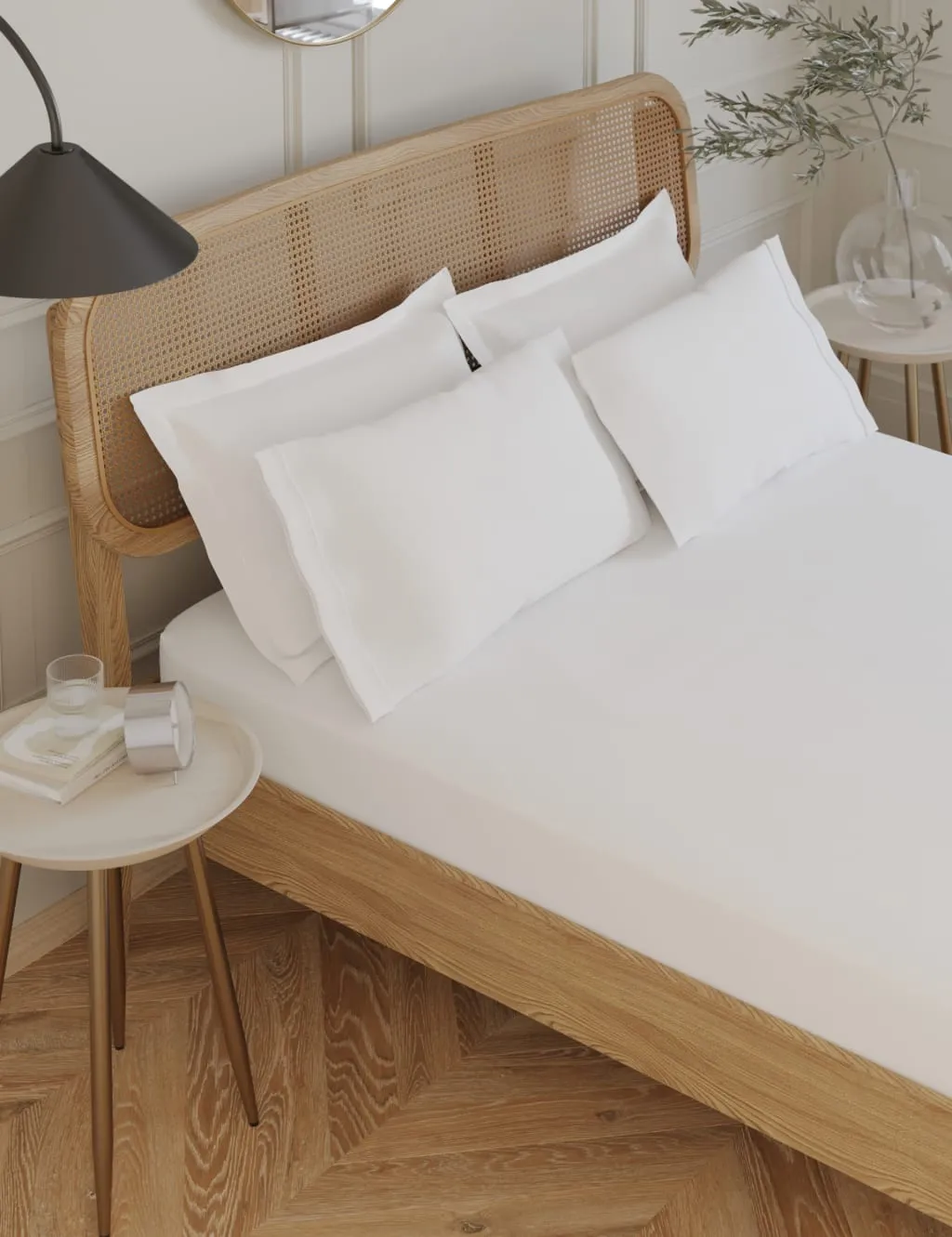 M&S Egyptian Cotton 230 Thread Count Crisp Deeper Fitted Sheet Ice White