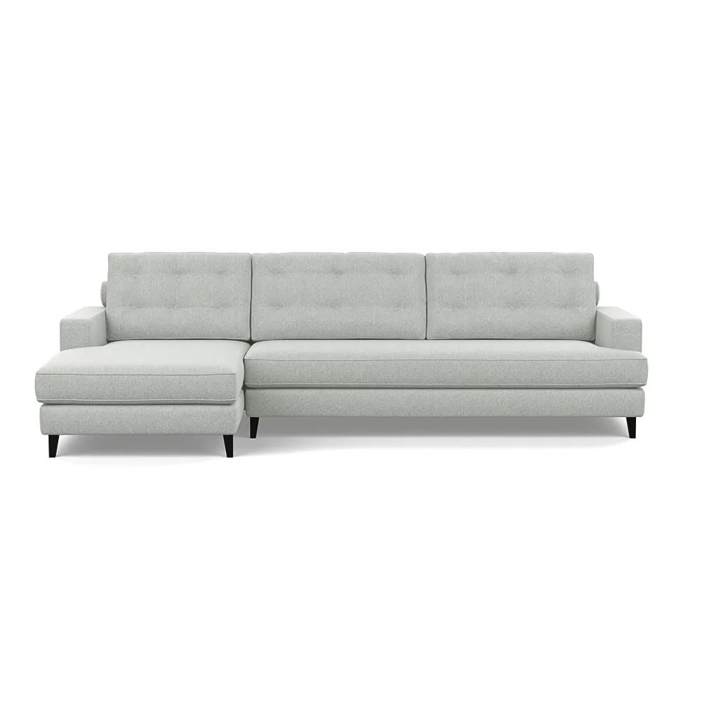 Heal's Mistral Left Hand Corner Sofa Melton Wool Limestone Black Feet 1