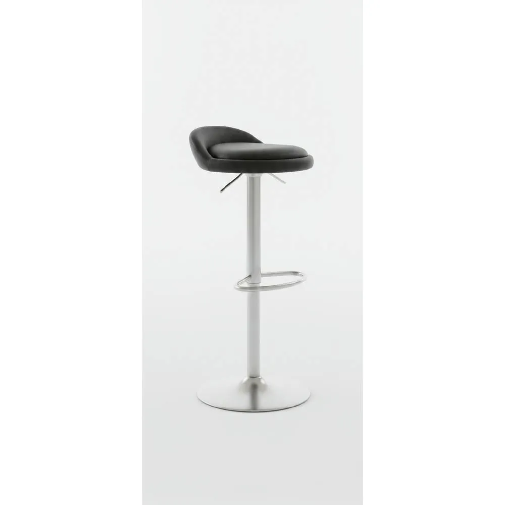 netfurniture alexis brushed kitchen bar stool - stainless steel. adjustable height in Black 2