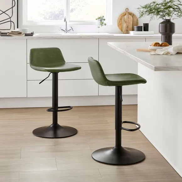 Jayden Height Adjustable Barstool, Faux Leather 2