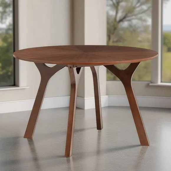 Return - Huxley 4 Seater Round Dining Table, Walnut